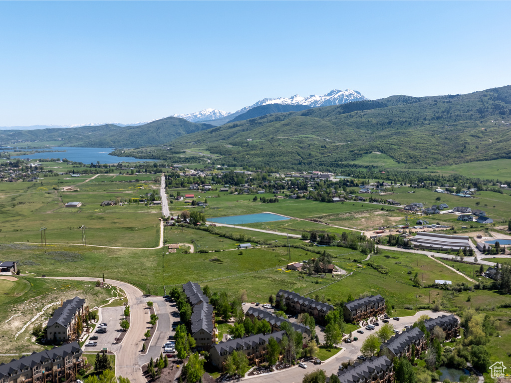 Drone / aerial view of a water and mountain view