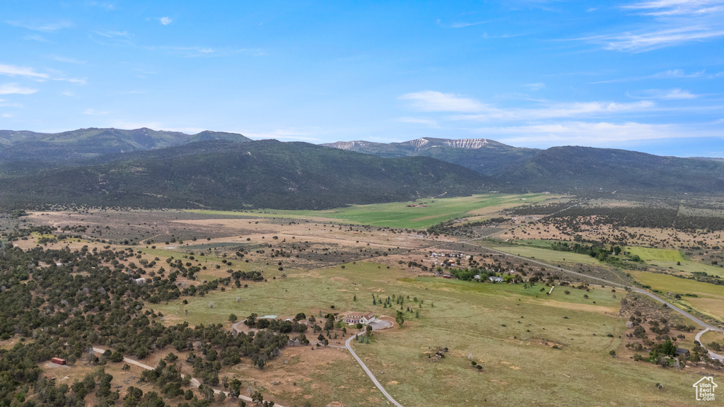 View of mountain background with rural landscape