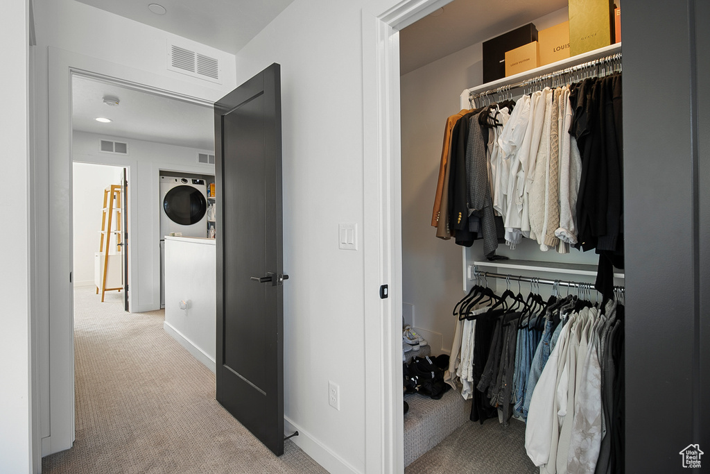 Closet with stacked washer / drying machine