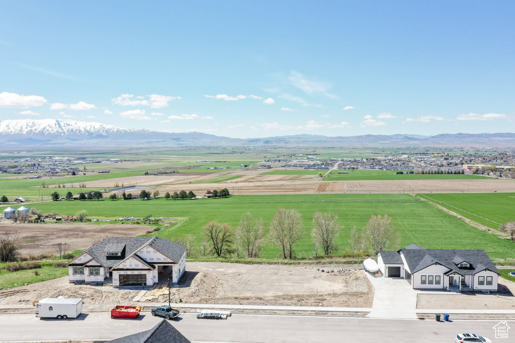 Bird's eye view with a mountain view and a rural view