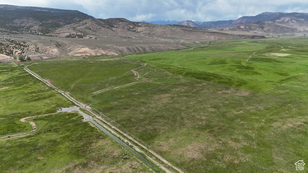 View of mountain background featuring rural landscape