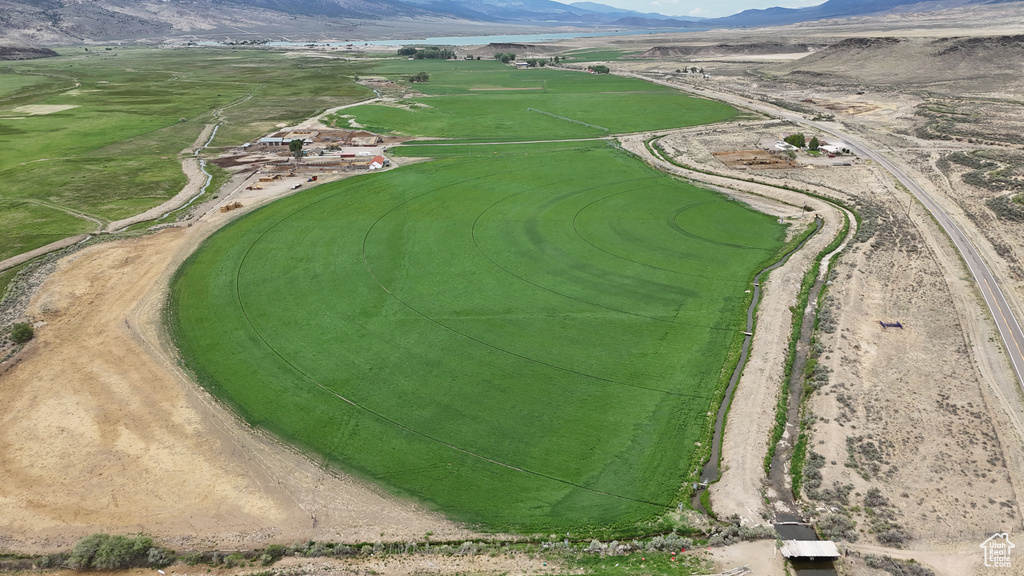Bird's eye view of a mountain backdrop