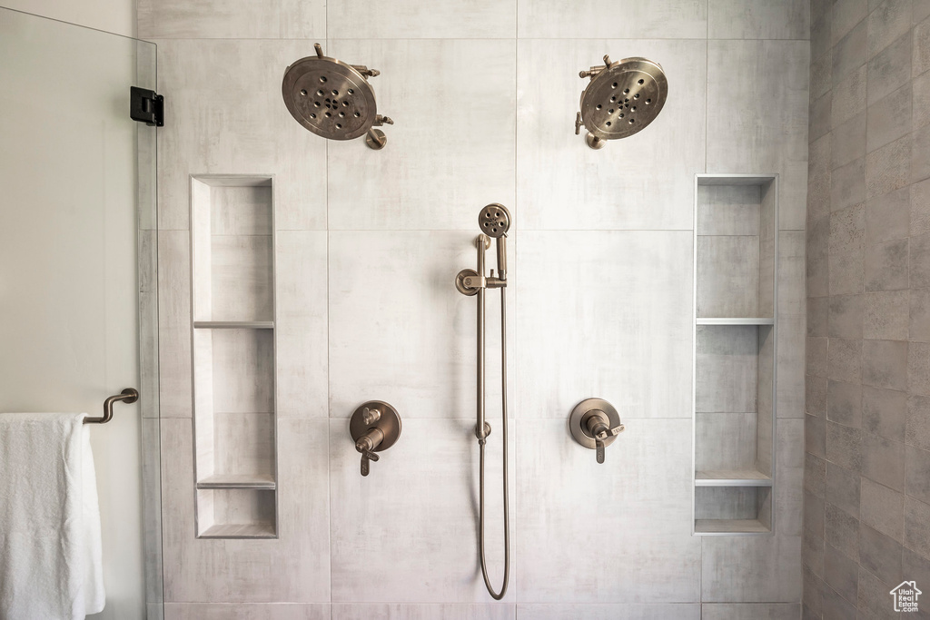 Bathroom with tiled shower