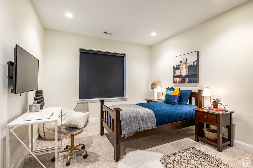 View of carpeted bedroom