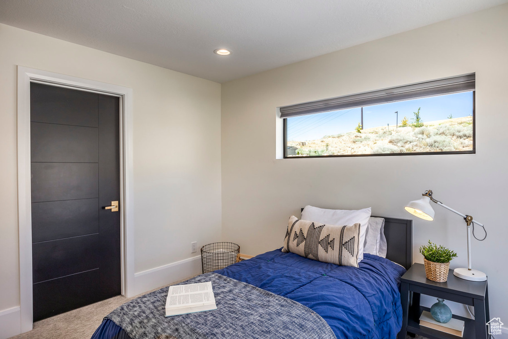 View of carpeted bedroom