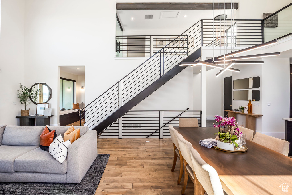 Living room featuring hardwood / wood-style floors