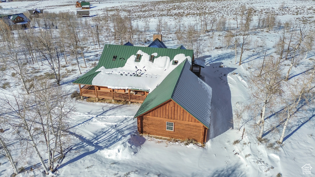View of snowy aerial view
