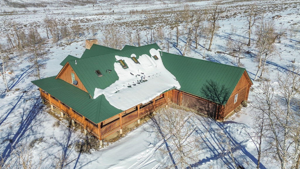 View of snowy aerial view