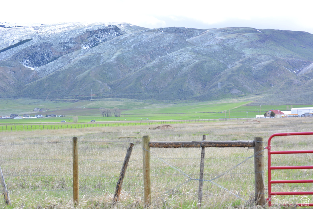 Mountain view with rural landscape and a pastoral area