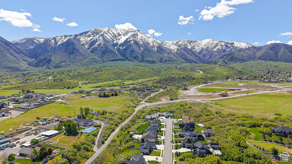 Aerial perspective of suburban area