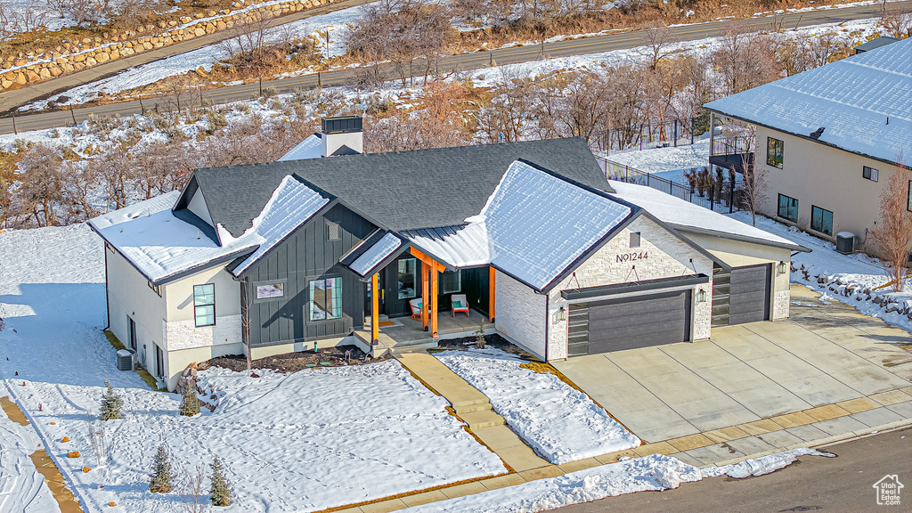 View of snowy aerial view