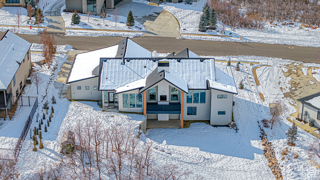 View of snowy aerial view