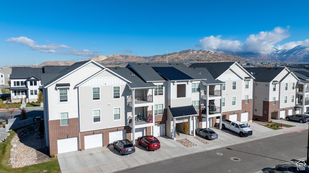 View of front of home with a mountain view