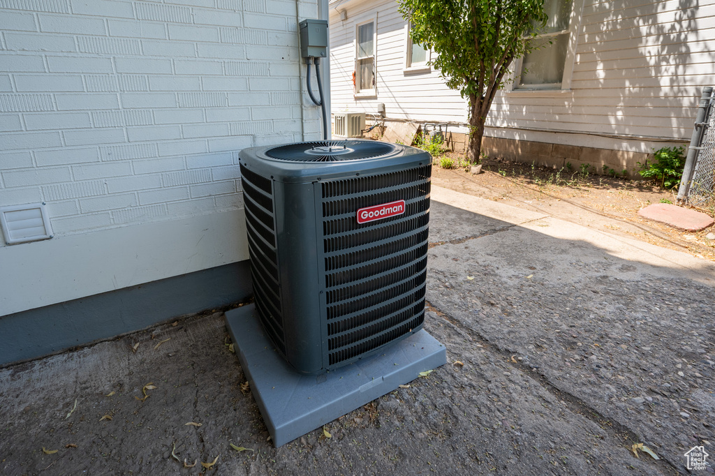 Exterior view of a central air condition unit