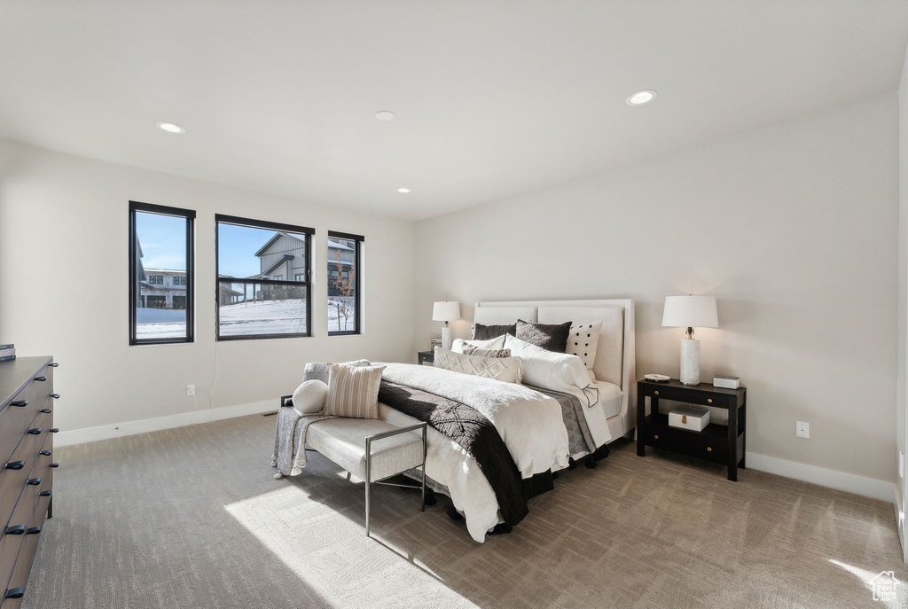 Bedroom featuring carpet floors