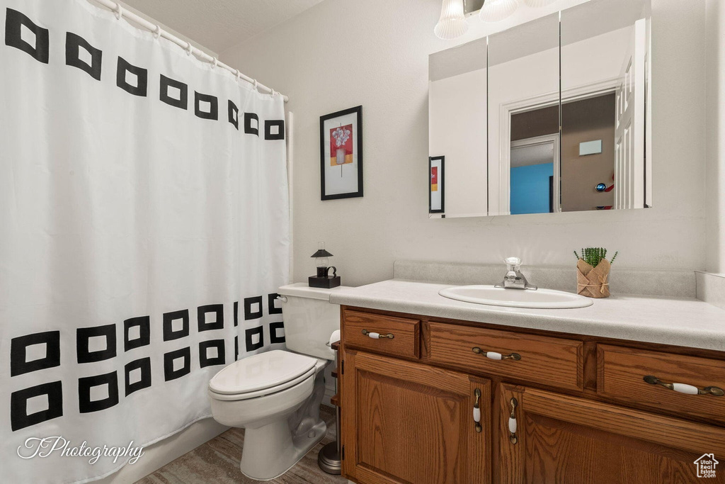 Bathroom with toilet and vanity