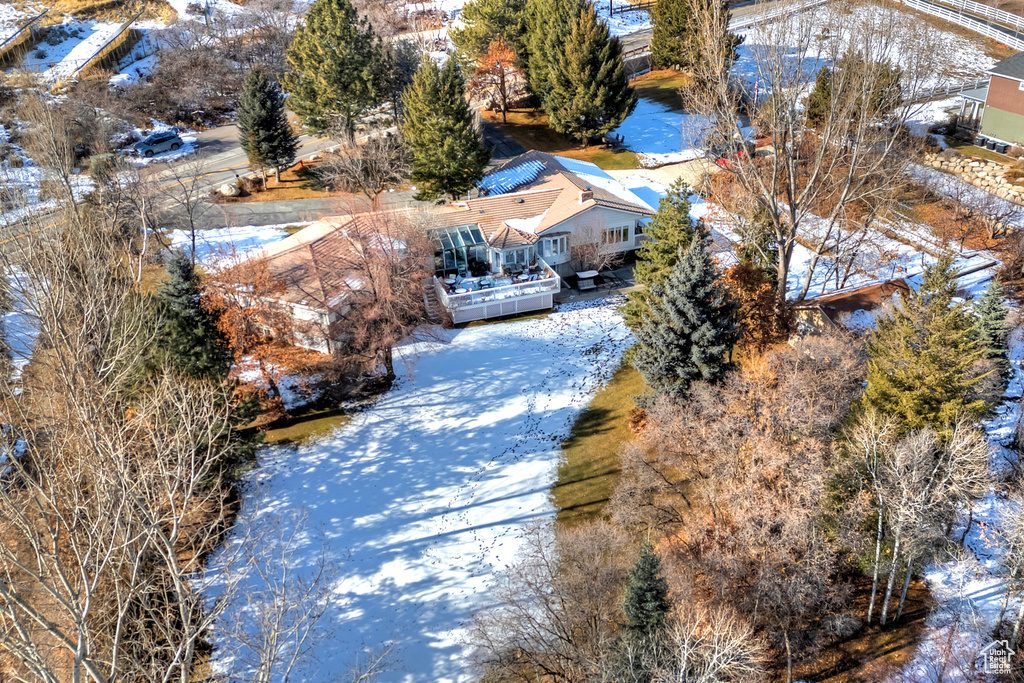 View of snowy aerial view