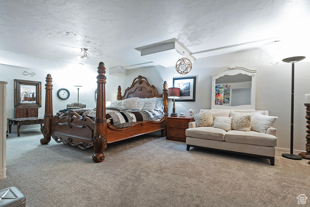 Bedroom with carpet floors