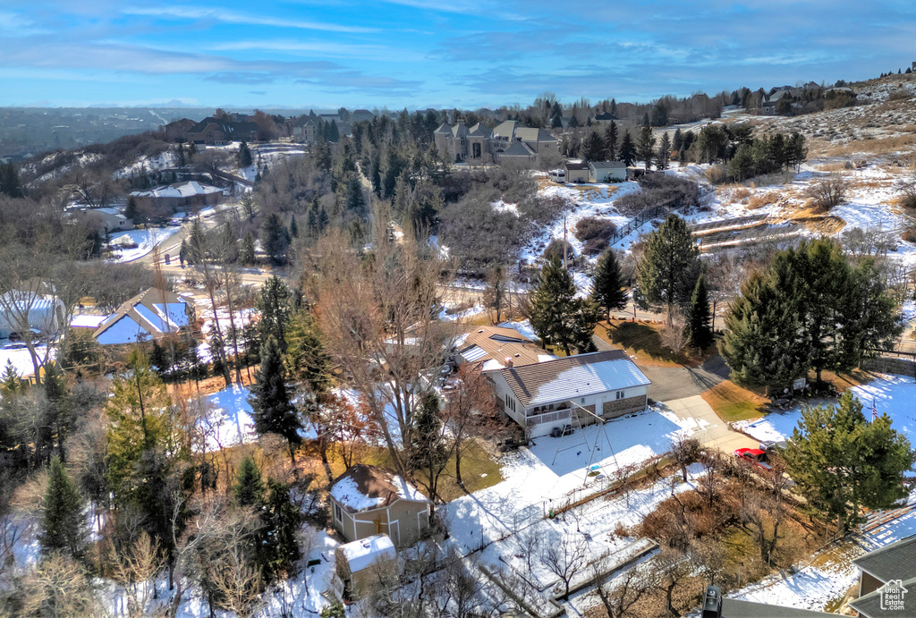 View of snowy aerial view