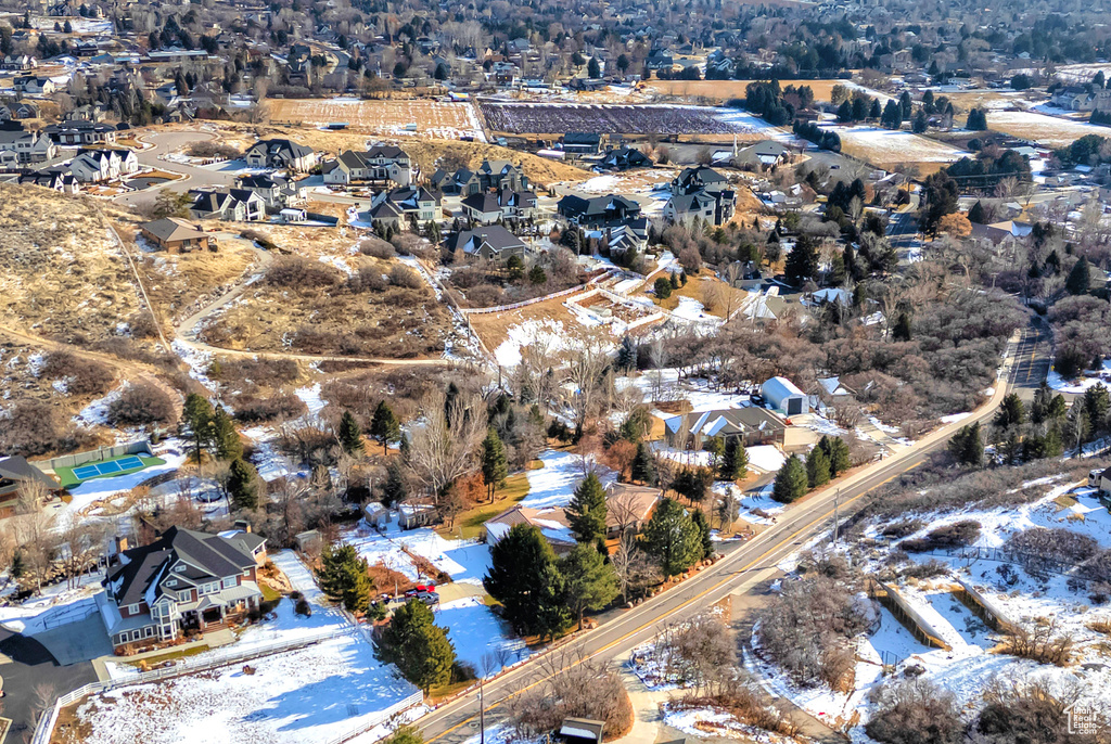 View of snowy aerial view