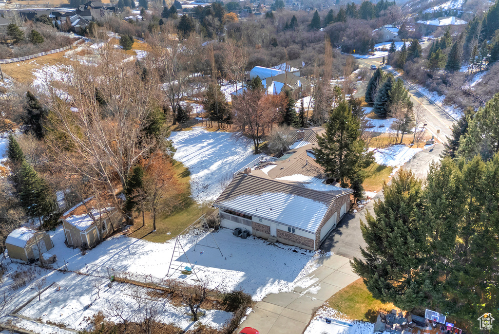 View of snowy aerial view