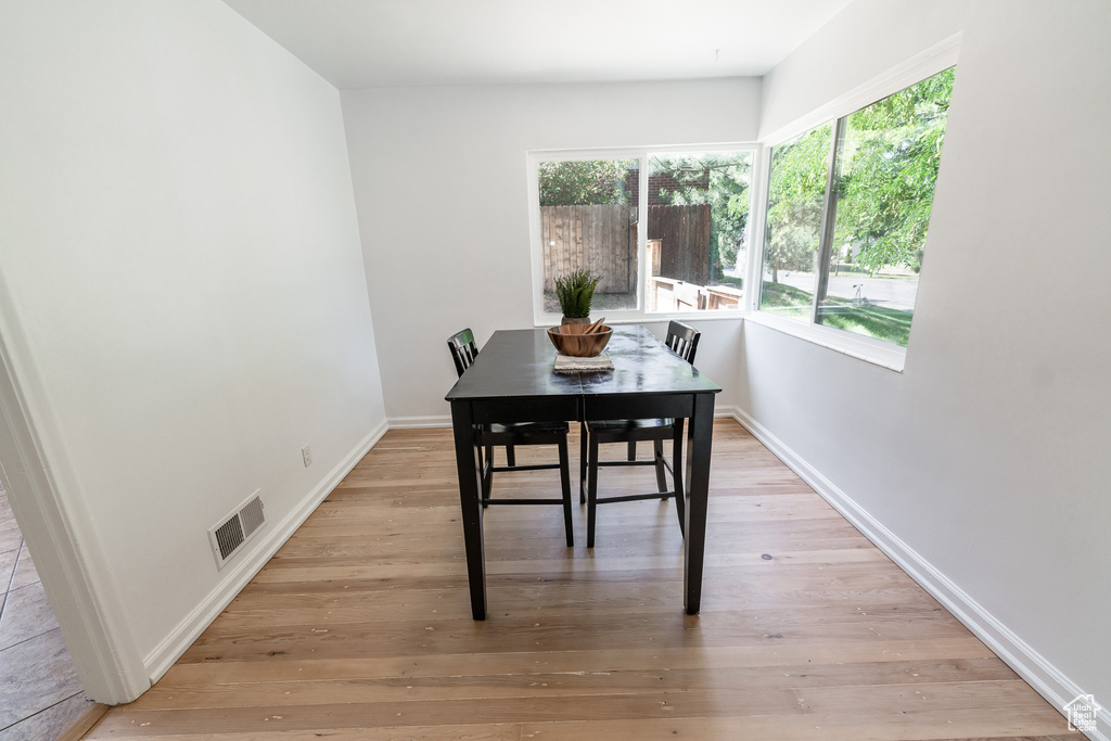 Dining area featuring light hardwood / wood-style floors