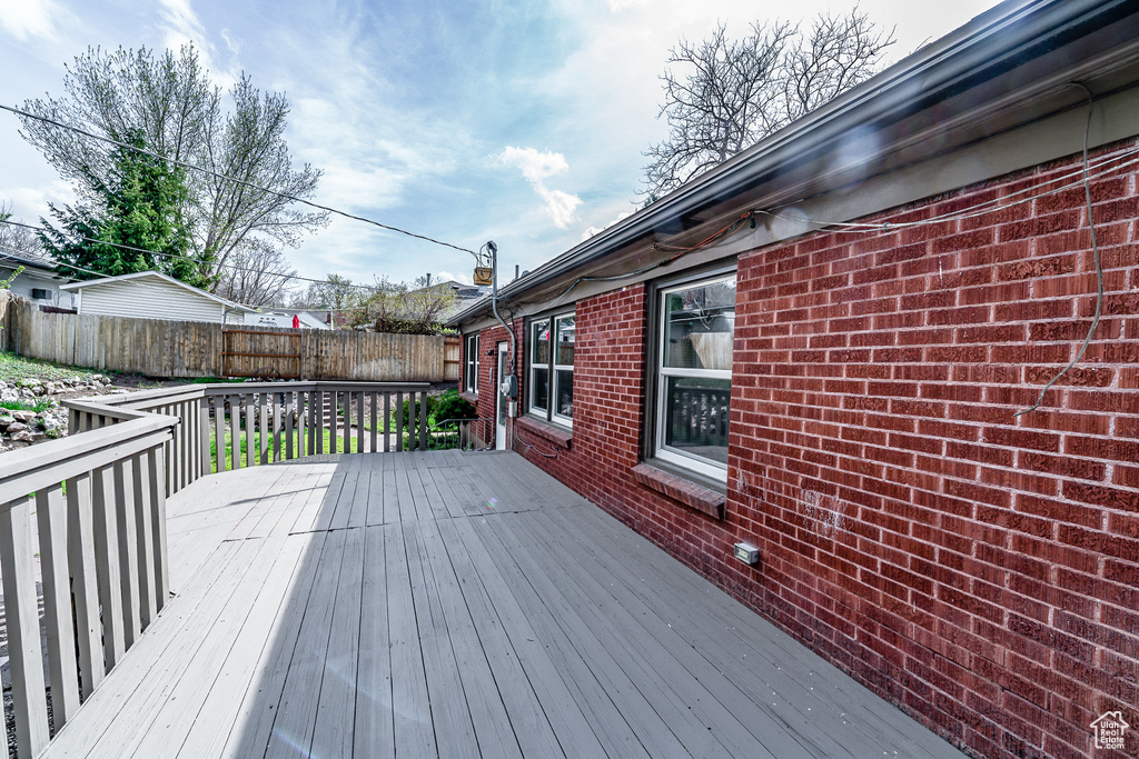 View of wooden deck