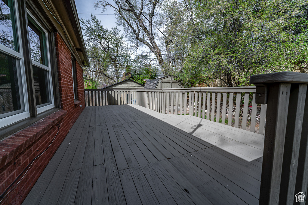 Deck with a shed