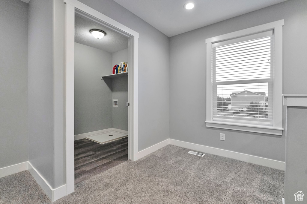 Interior space with carpet flooring