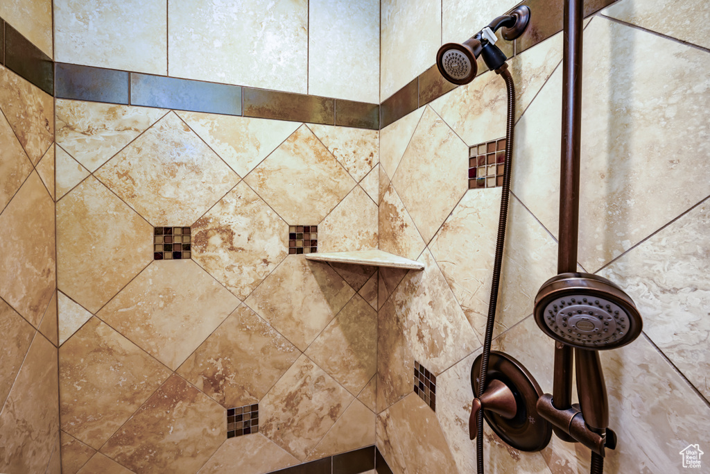 Interior details featuring tiled shower