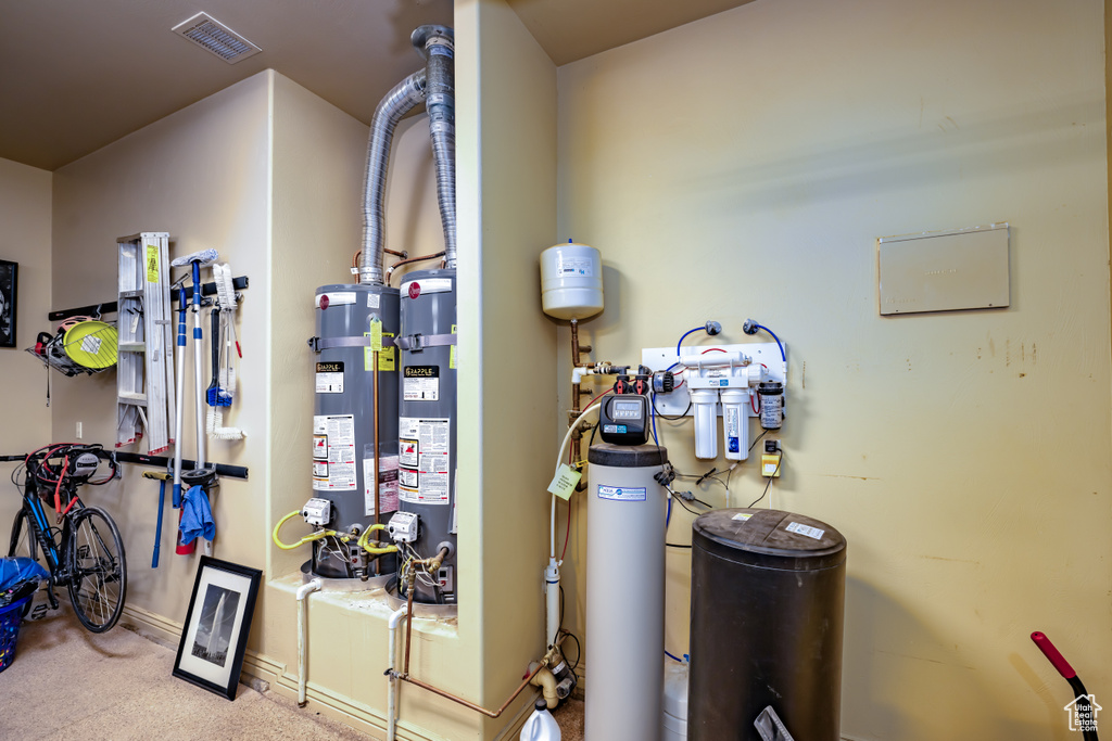 Utilities with gas water heater