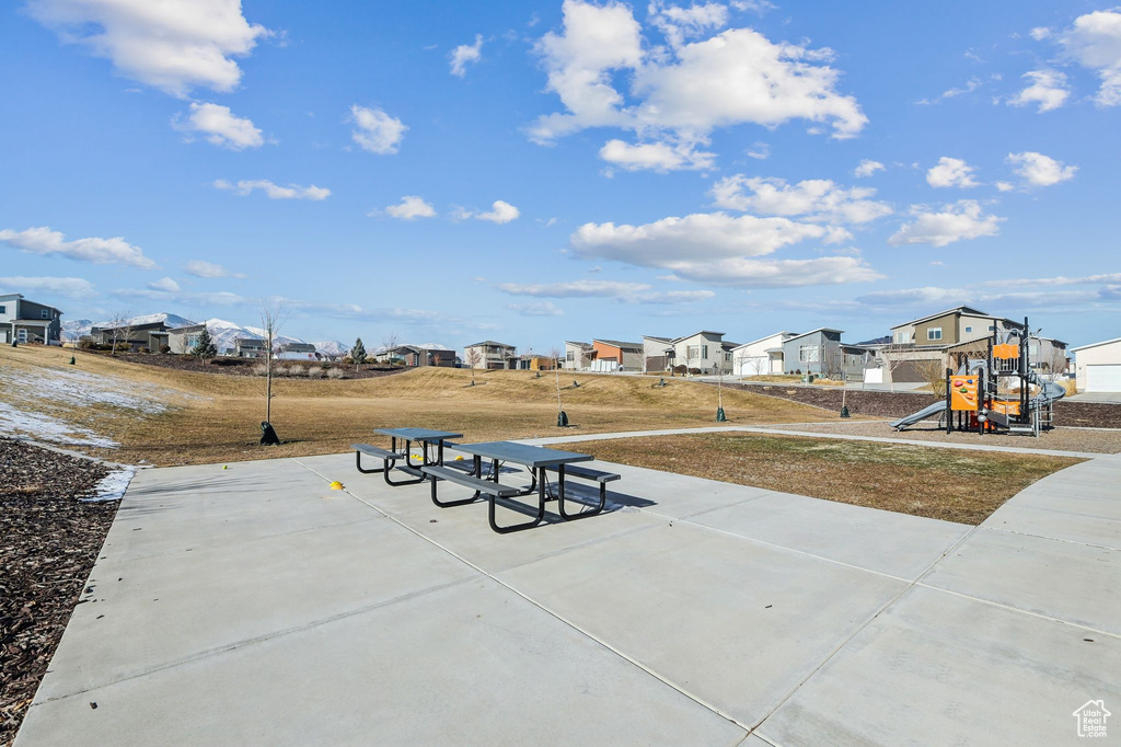 View of patio / terrace featuring a playground