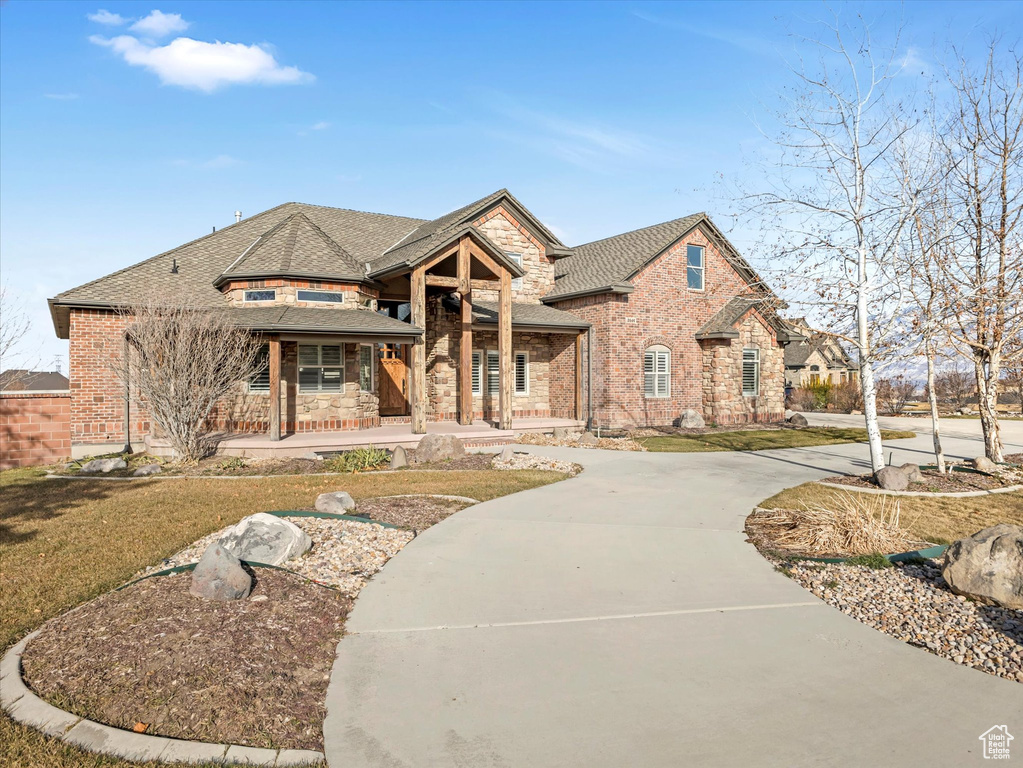 View of front of property with covered porch