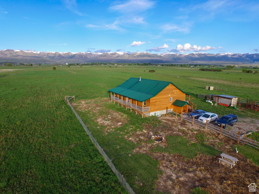 Bird\\\'s eye view with a rural view and a mountain view