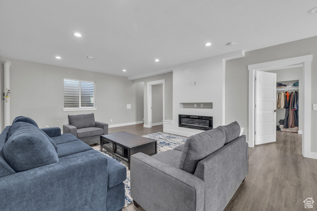 Living room featuring hardwood / wood-style floors