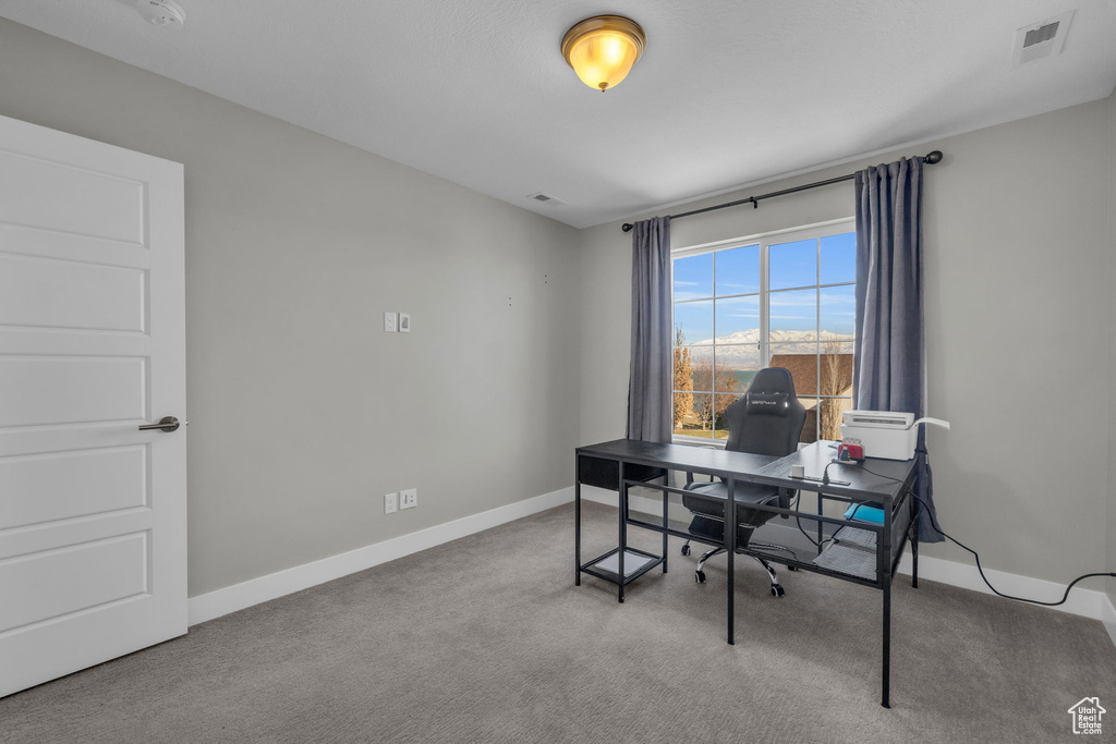 View of carpeted office space