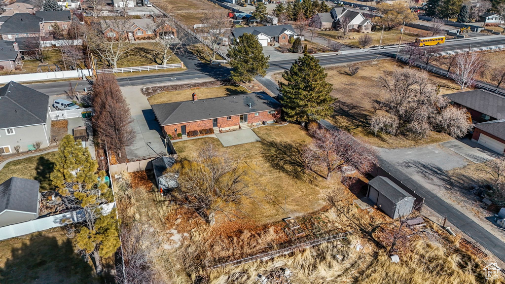 Birds eye view of property