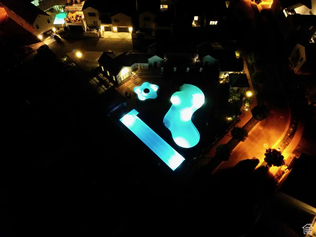 View of aerial view at night