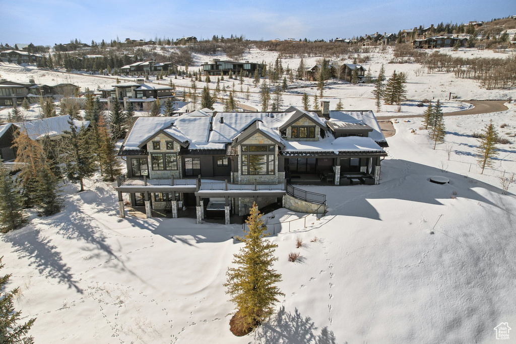 View of snowy aerial view