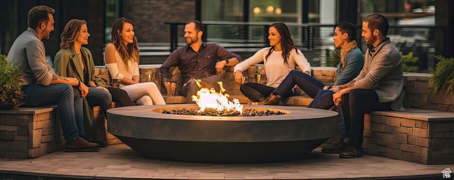 Exterior details featuring a fire pit
