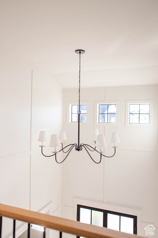 Details with a notable chandelier