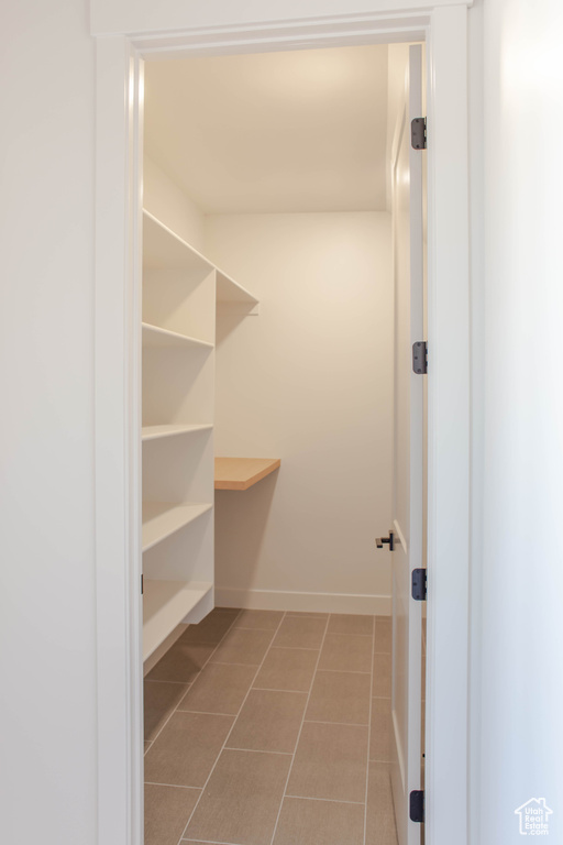 Interior space featuring tile patterned floors