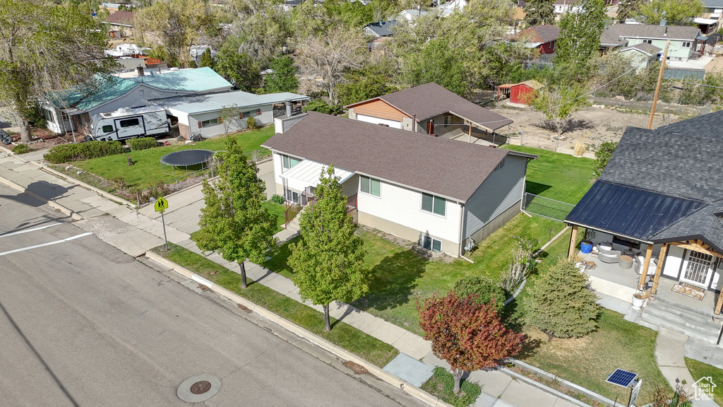 Aerial view of residential area