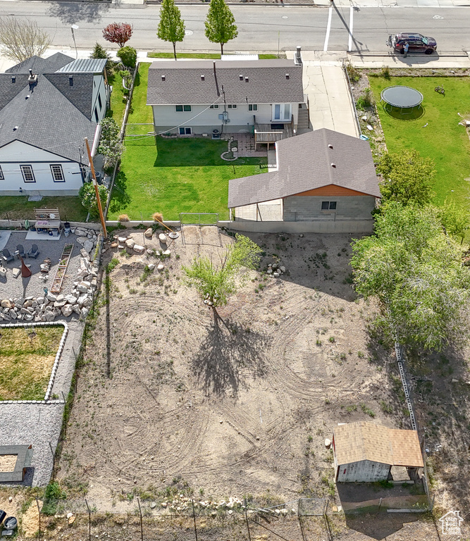 Aerial view of residential area
