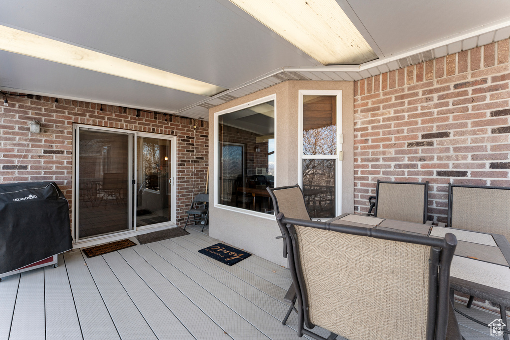Wooden terrace with grilling area