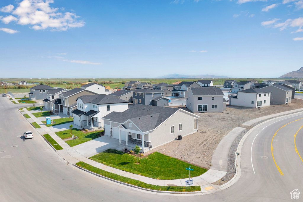 Aerial view of residential area
