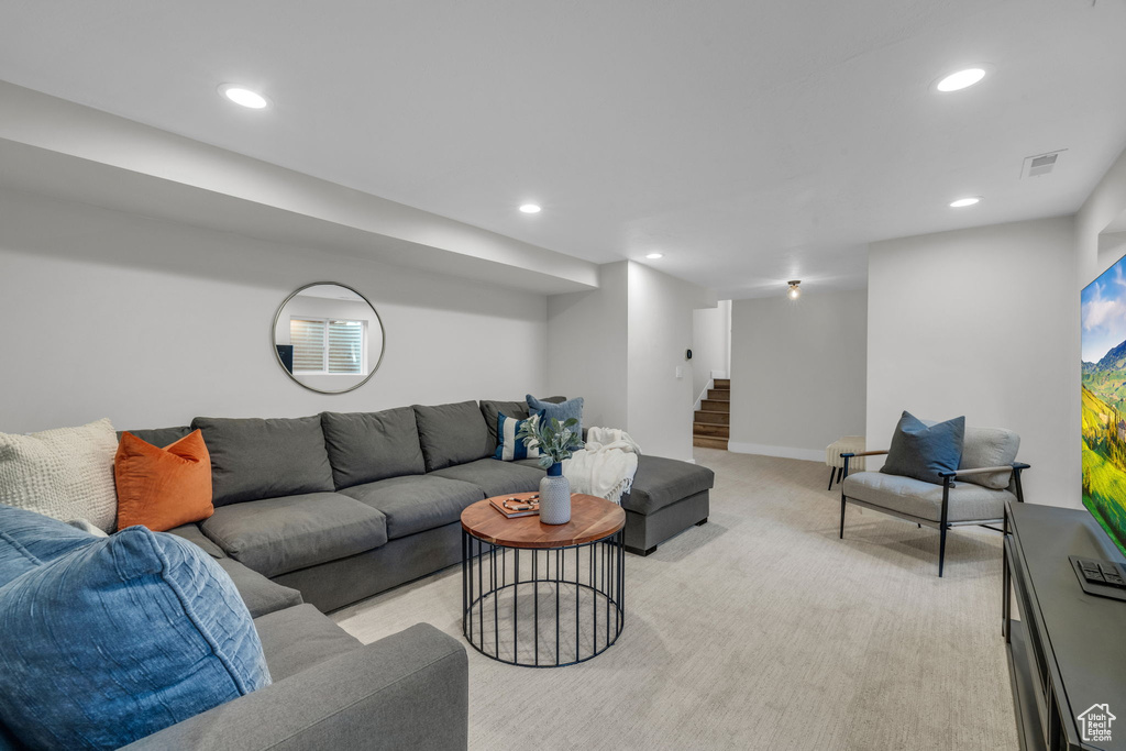 View of carpeted living room