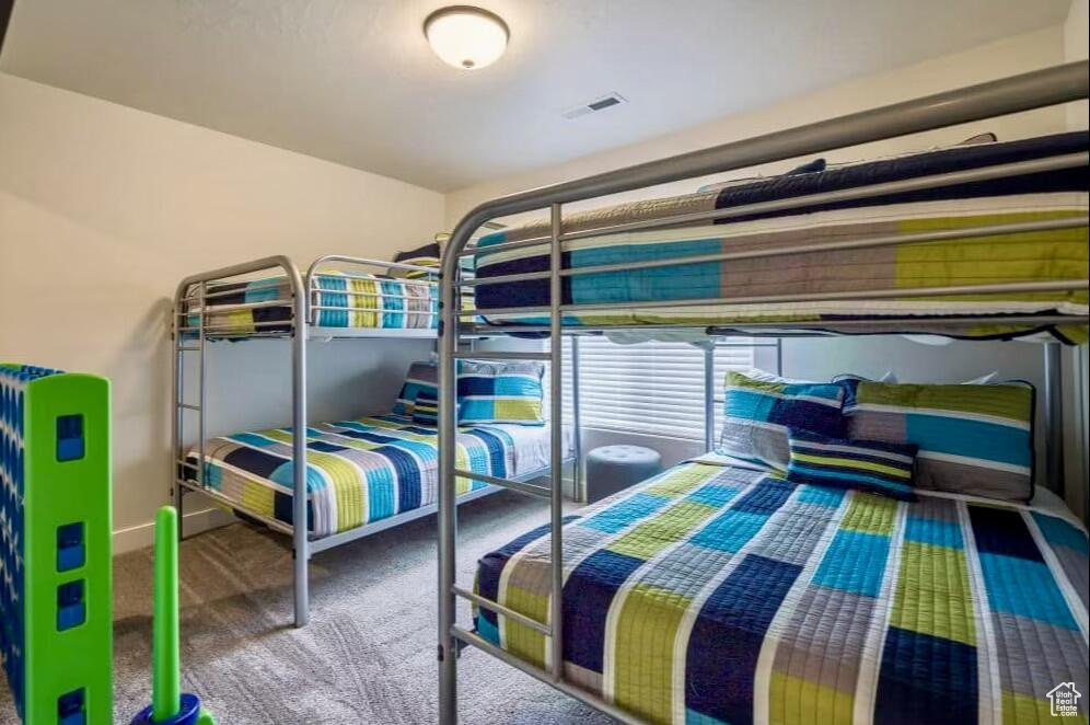 Bedroom with carpet floors