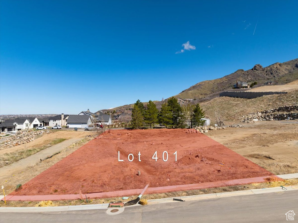 Exterior space featuring a mountain view