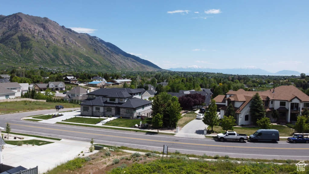 Mountain view with nearby suburban area